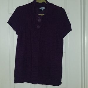 Izod purple 3 button  cardigan Sz M